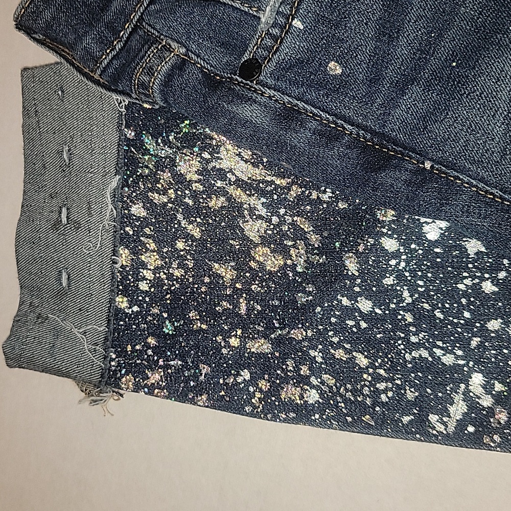 Level 99 Metallic Sprayed Paint Mid Rise Jeans - Picture 4 of 6
